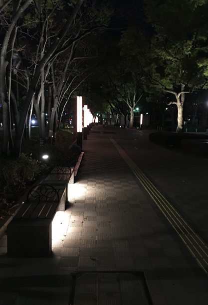 フラワーロード：東遊園地　ライティングとハートランドペイブ　(神戸市)