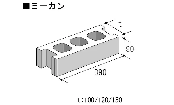 空洞コンクリートブロックヨーカン